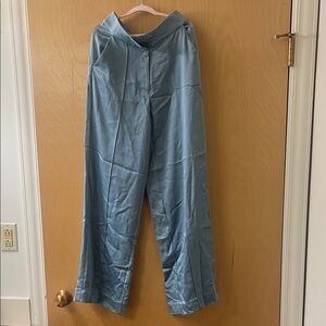 Jonathan Simkhai Light Blue Satin Trousers